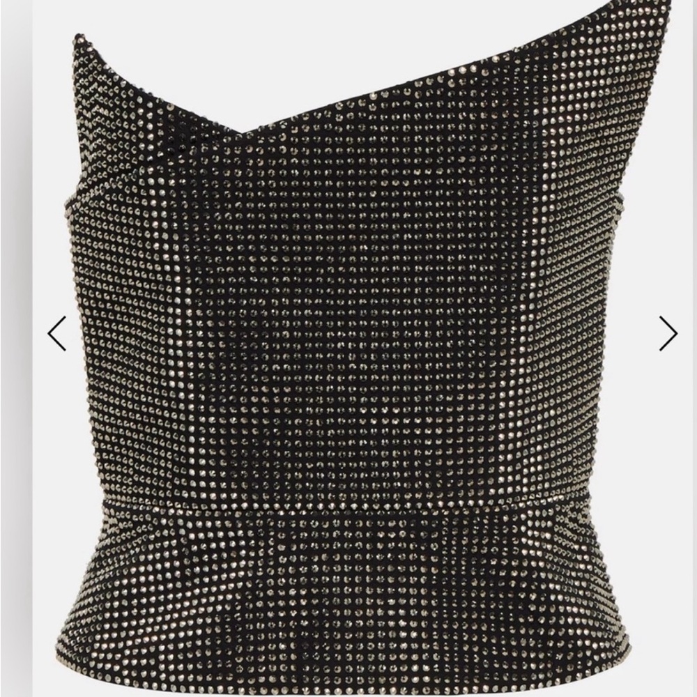 Elegant Black Studded Women's Top